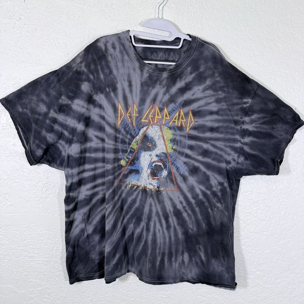 Def Leppard Hysteria TShirt Black Tie Dye 100% Cotton 3XL